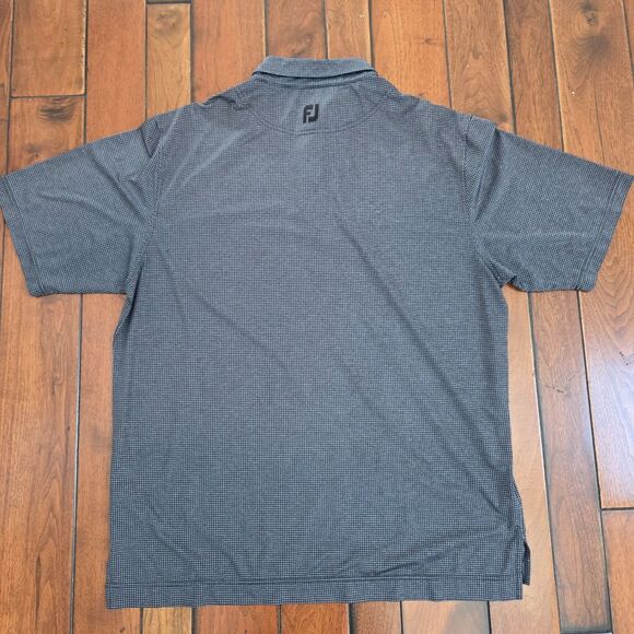 FootJoy Shirt Mens XL Gray Houndstooth Polo Heather Lisle Performance Golf FJ - Picture 2 of 10
